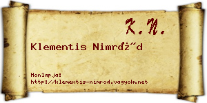 Klementis Nimród névjegykártya